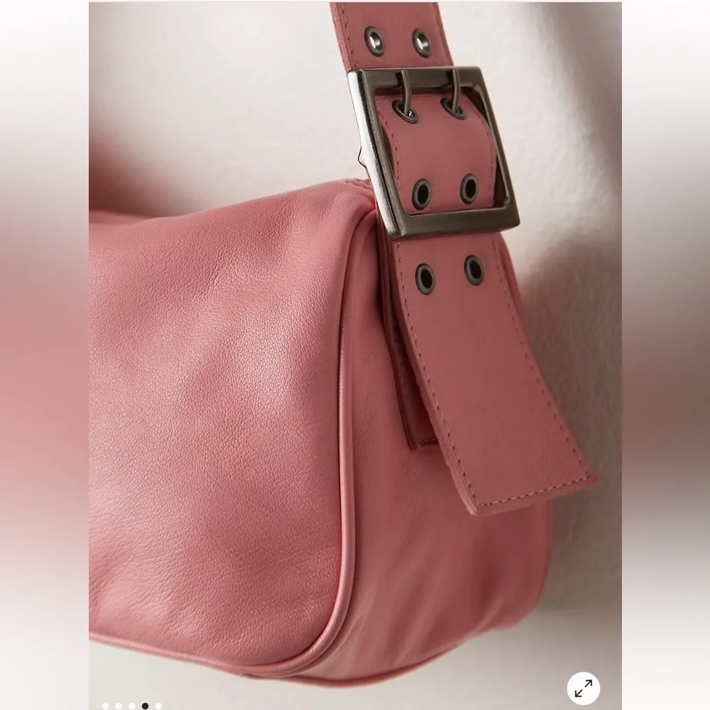 Free People Arm Candy Bag pink Shoulder purse leather NWT Y2K style - Picture 3 of 12